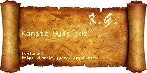 Kanitz Győző névjegykártya